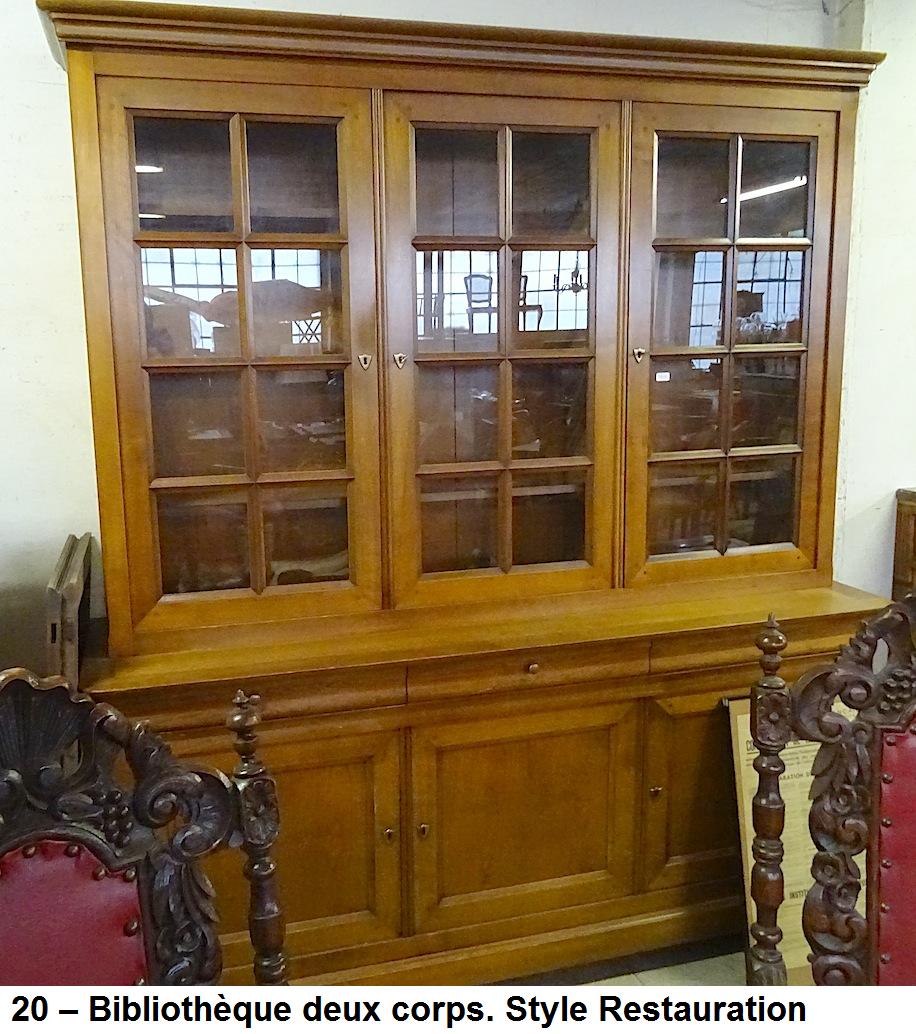 Bibliothèque deux corps-style restauration